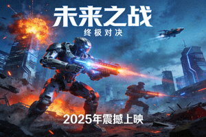 科幻动作电影海报 - 未来世界战斗场景高清封面